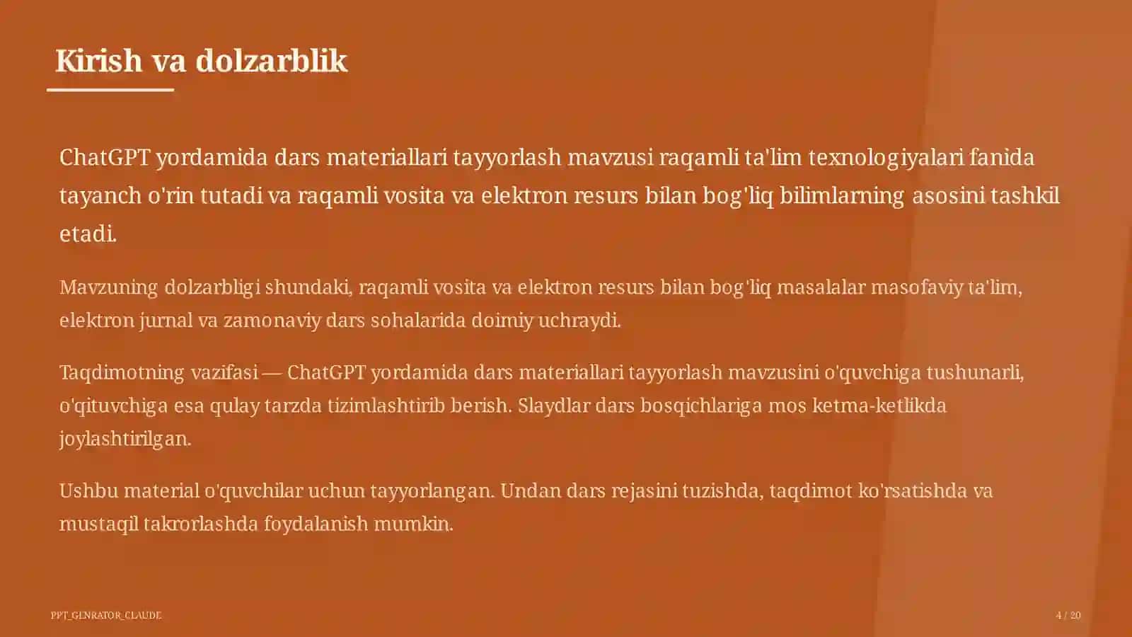 Dars materiallari tayyorlash 4