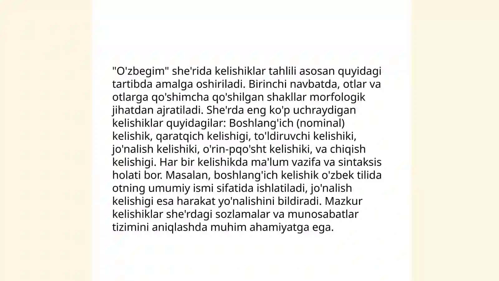 Erkin Vohidovning nasrida kelishik shakllari 4