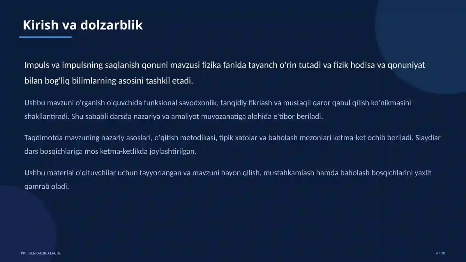 Impuls va impulsning saqlanish qonuni (9-sinf) 4