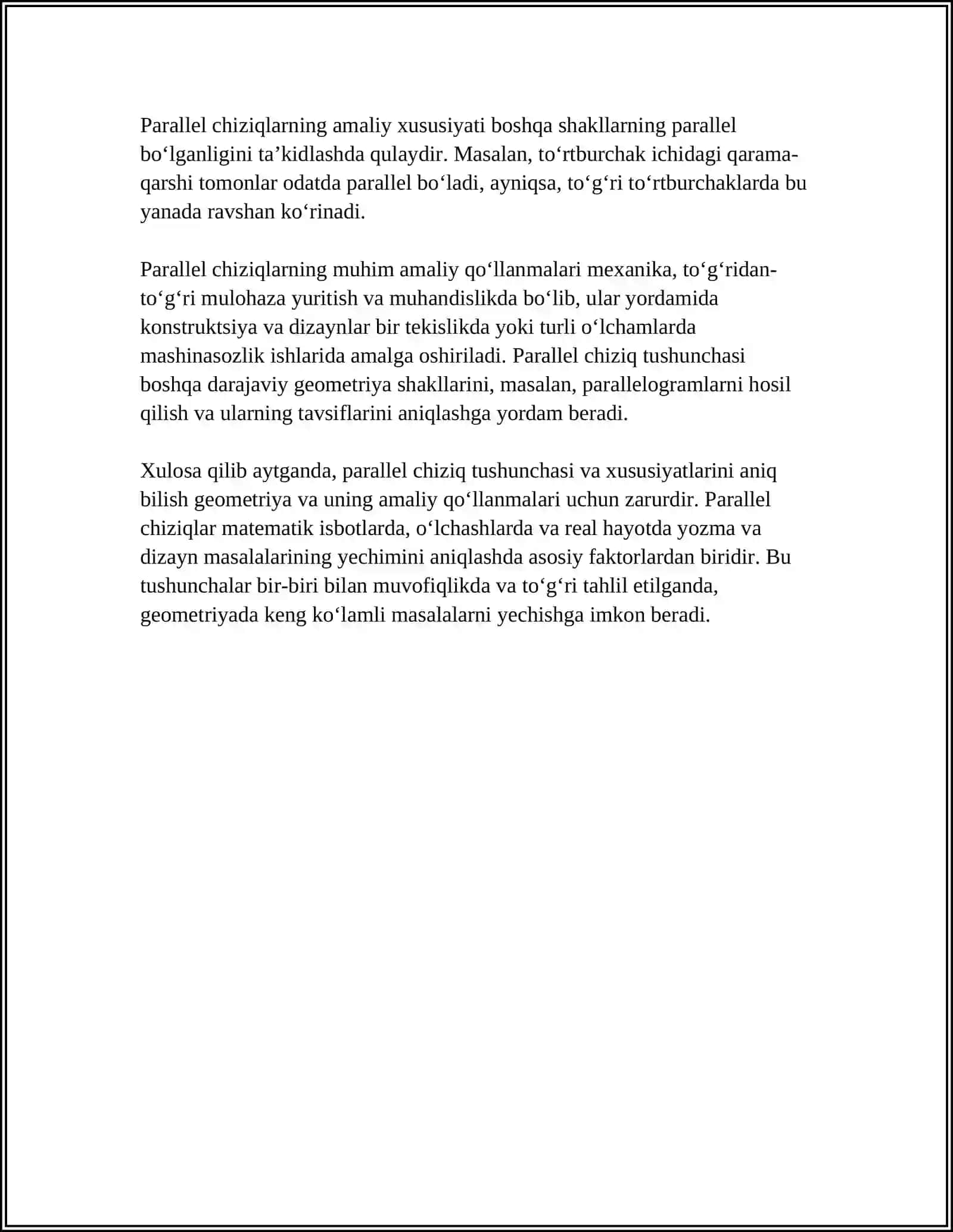 PARALLEL VA PERPENDIKULYAR TUGRI CHIZIKLAR UTKAZISH 4