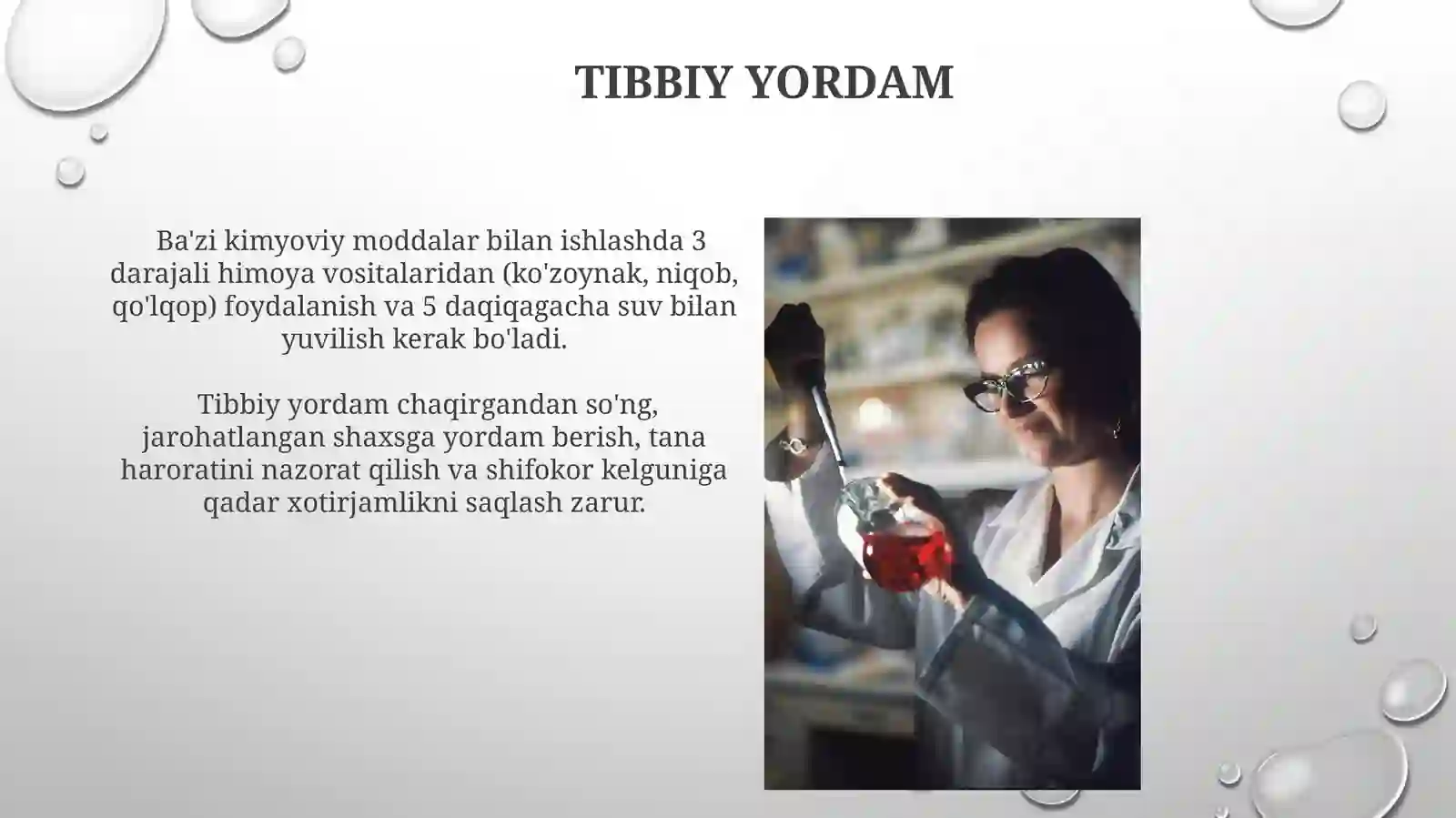 Kimyoviy moddalar bilan ishlash qoidalari 4