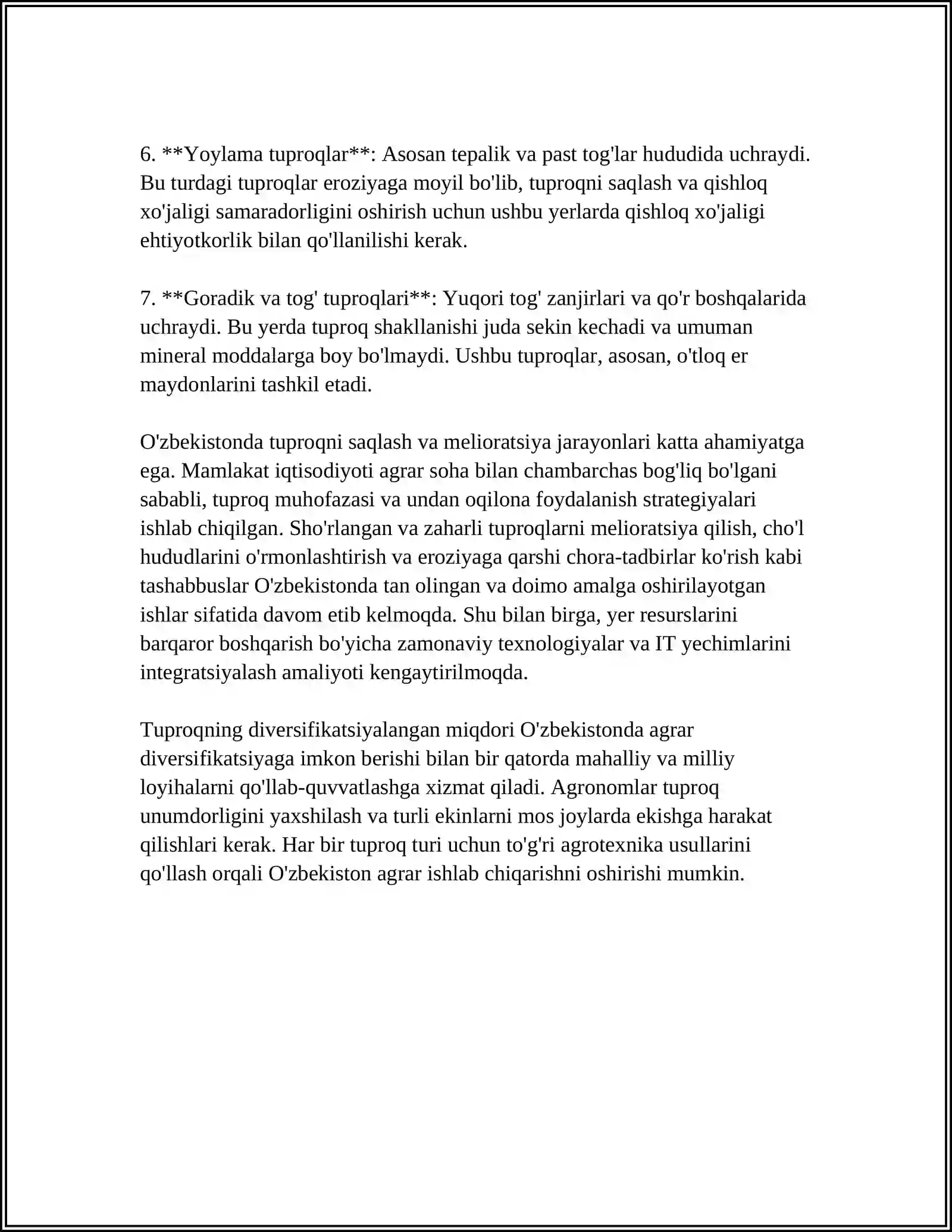 OʻZBEKISTONDA UCHRAYDIGAN TUPROQ XILLARI VA ULARNING EKOLOGIK MUOMOLARI 4