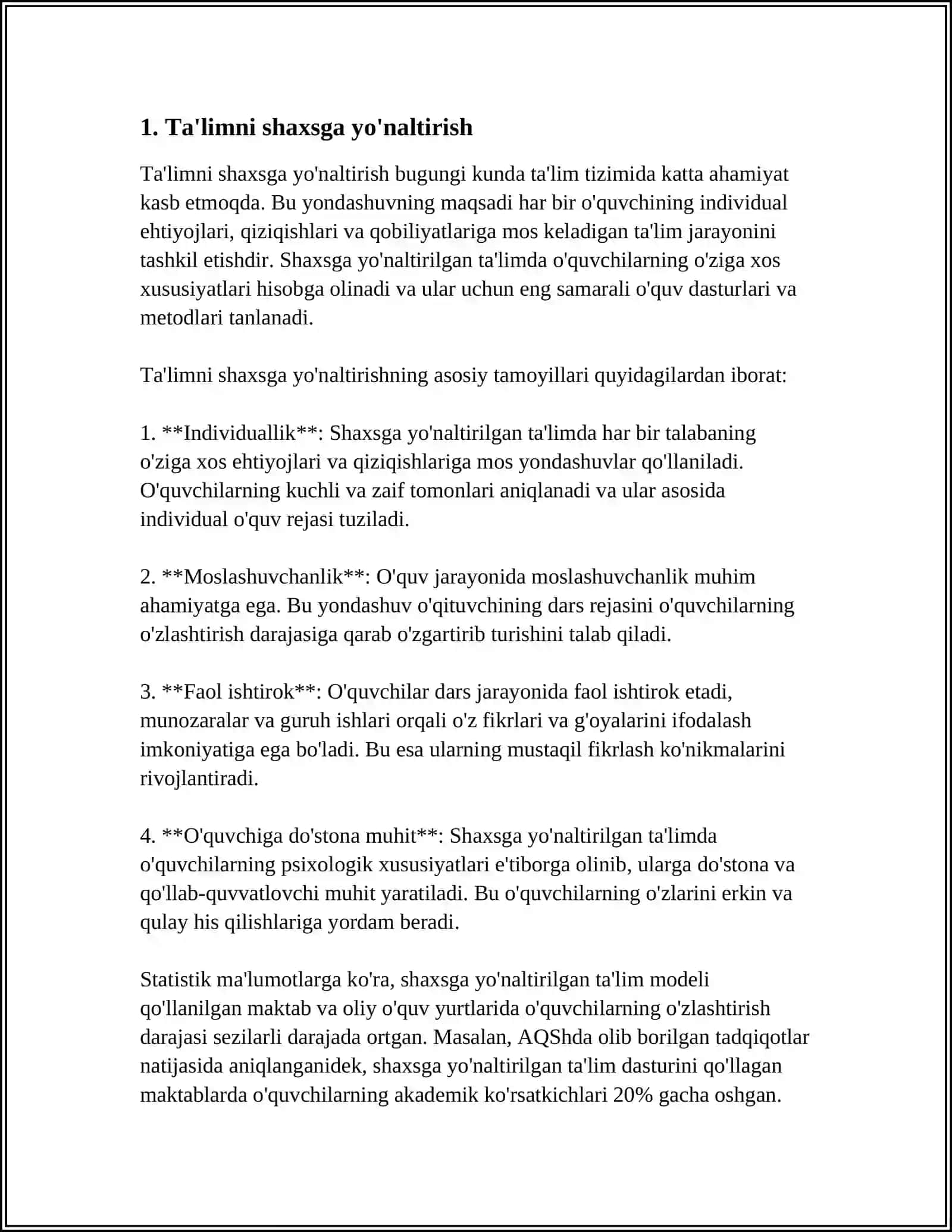 TA’LIMNING SHAXSGA YO’NALTIRILGAN TEHNALOGIYASI 4