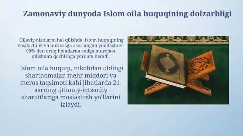 Islom huquqshunosligida oila, nikoh, taloq, idda, zihor tushunchalari 4