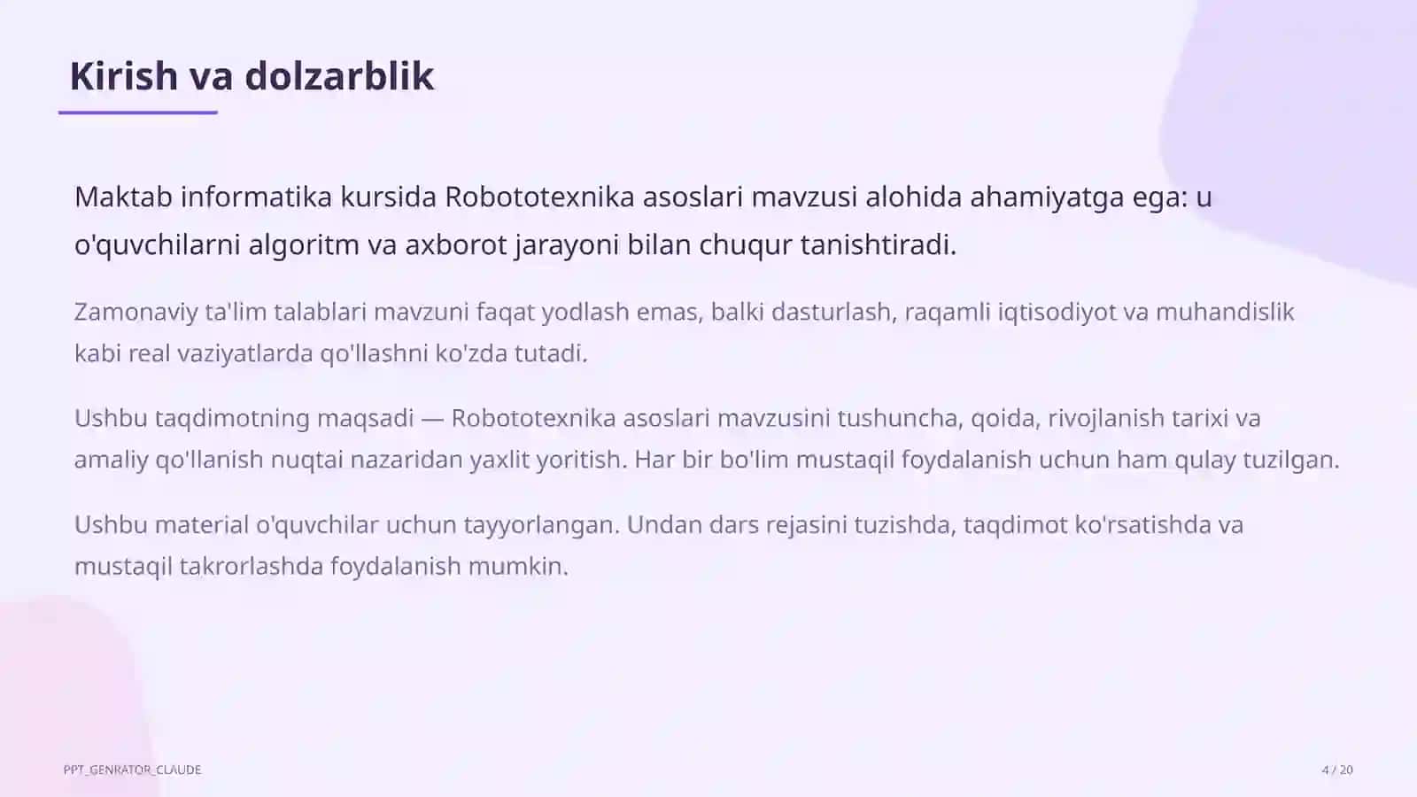 Robototexnika asoslari (11-sinf) 4