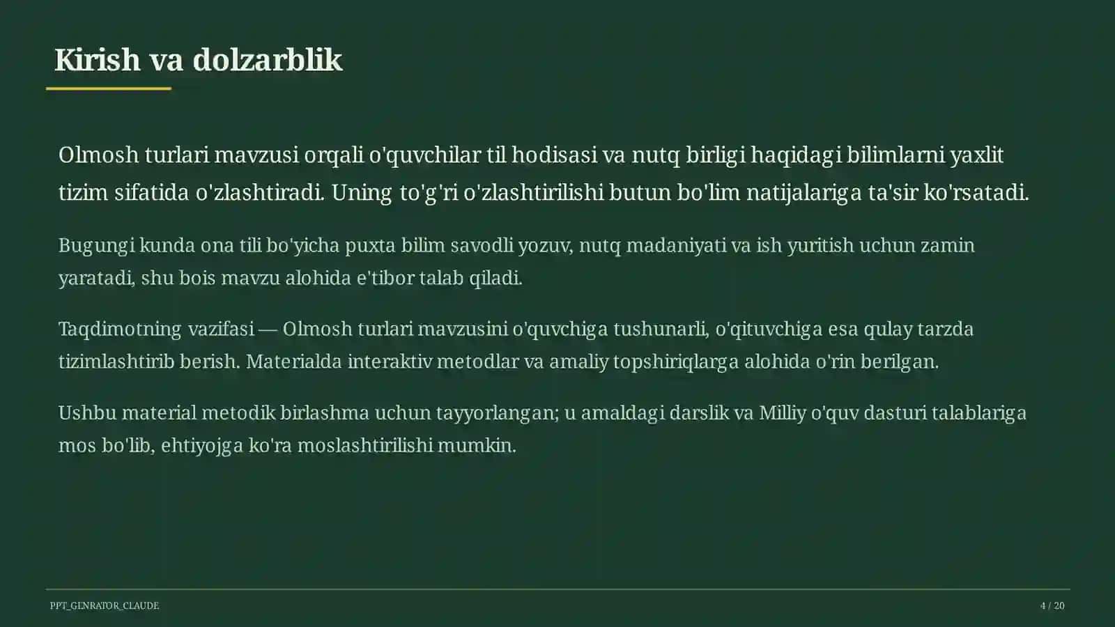 Olmosh turlari (6-sinf) 4