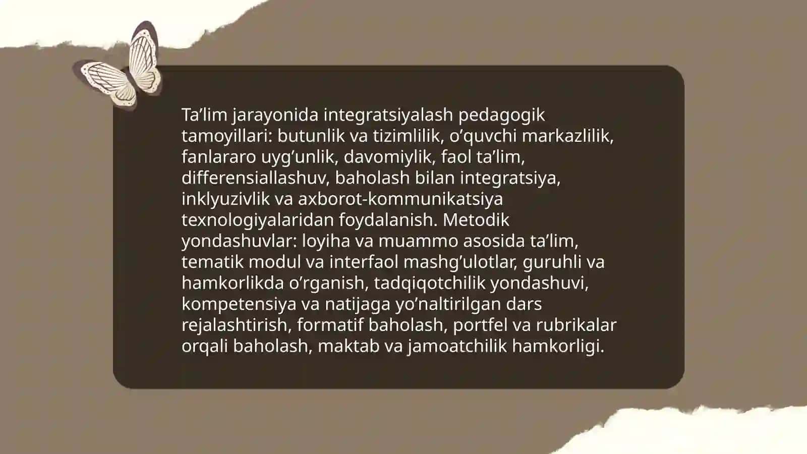 Taʼlim jarayonida integratsiyalashning nazariy asoslari integratsiyaning hozirgi zamon muammolari 4