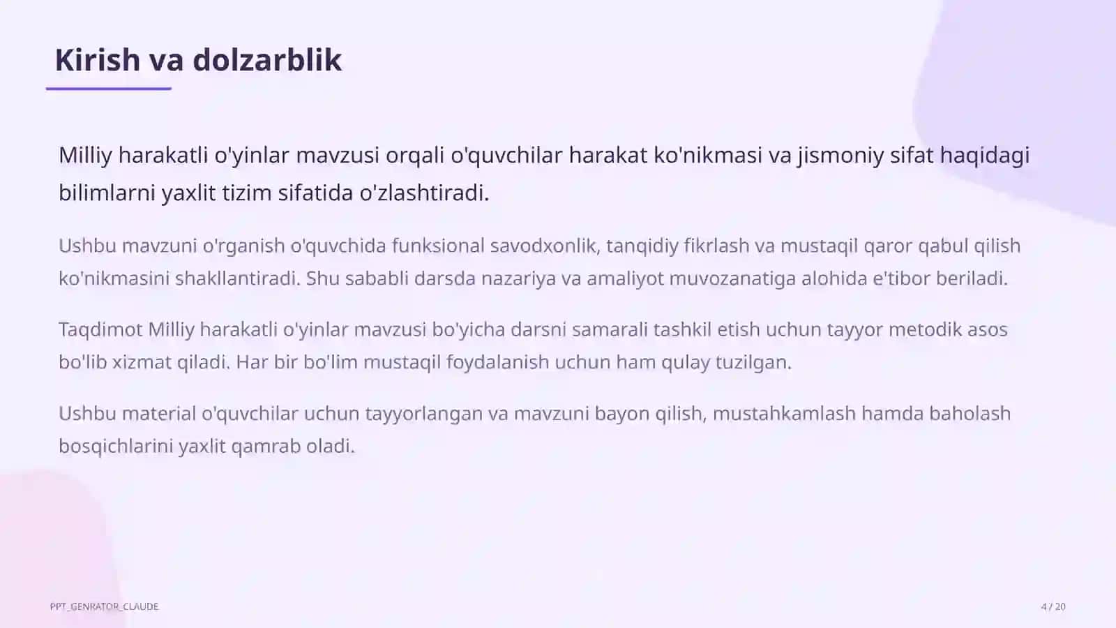 Milliy harakatli o'yinlar (4-sinf) 4
