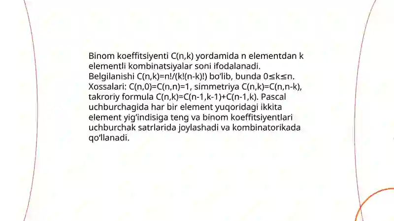 Nyuton binomi. Paskal uchburchagi 4