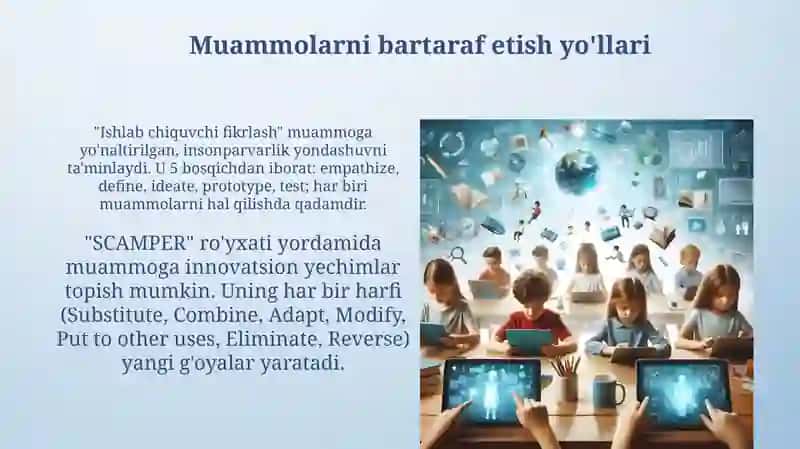 Innovatsion texnologiyalarni o'rganish va pedagogik faoliyatda qo'llash 4