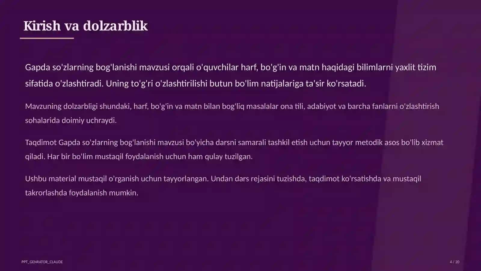Gapda so'zlarning bog'lanishi (2-sinf) 4