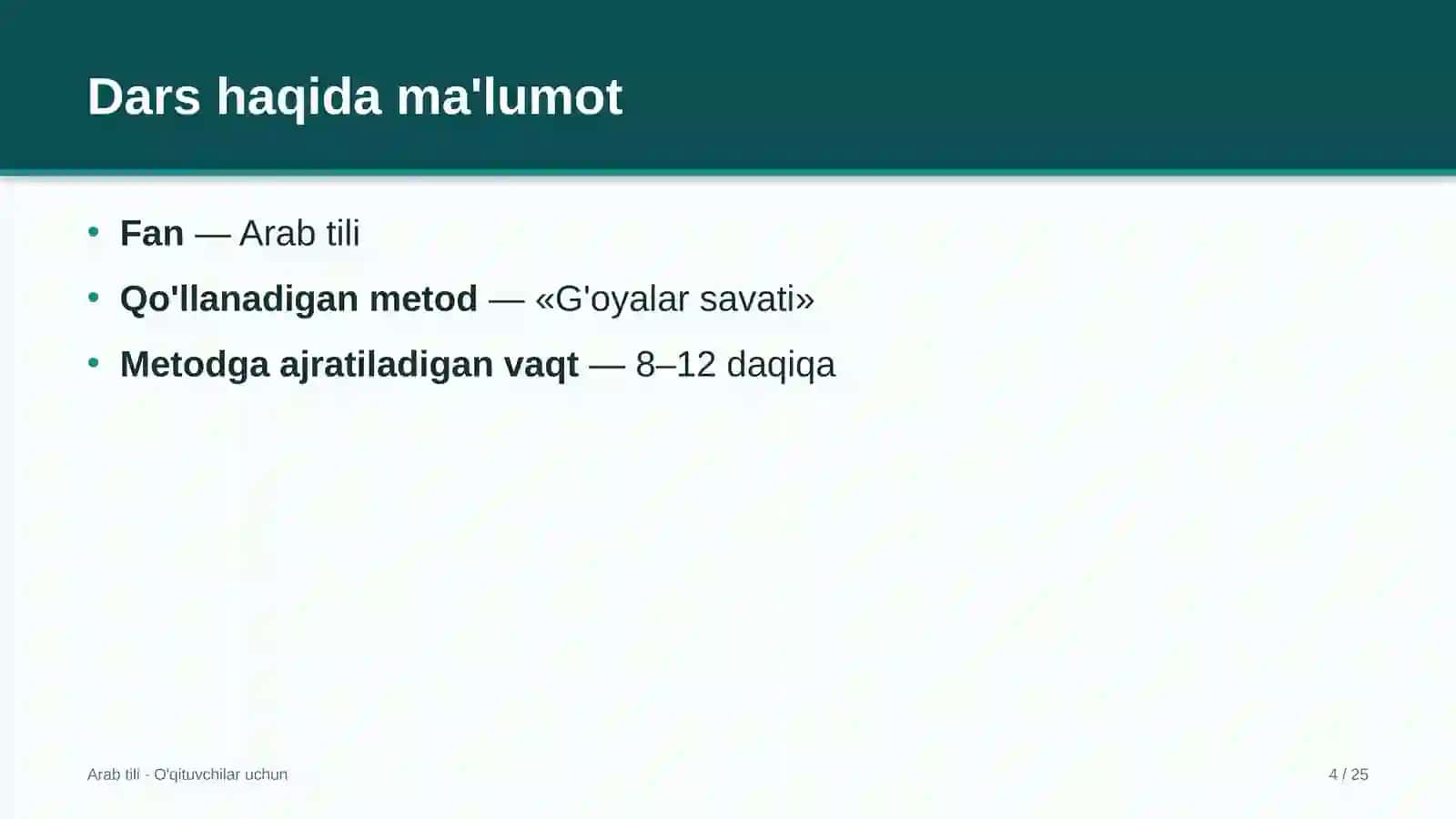 arab tili darslarida g'oyalar savati metodidan foydalanish 7902 4