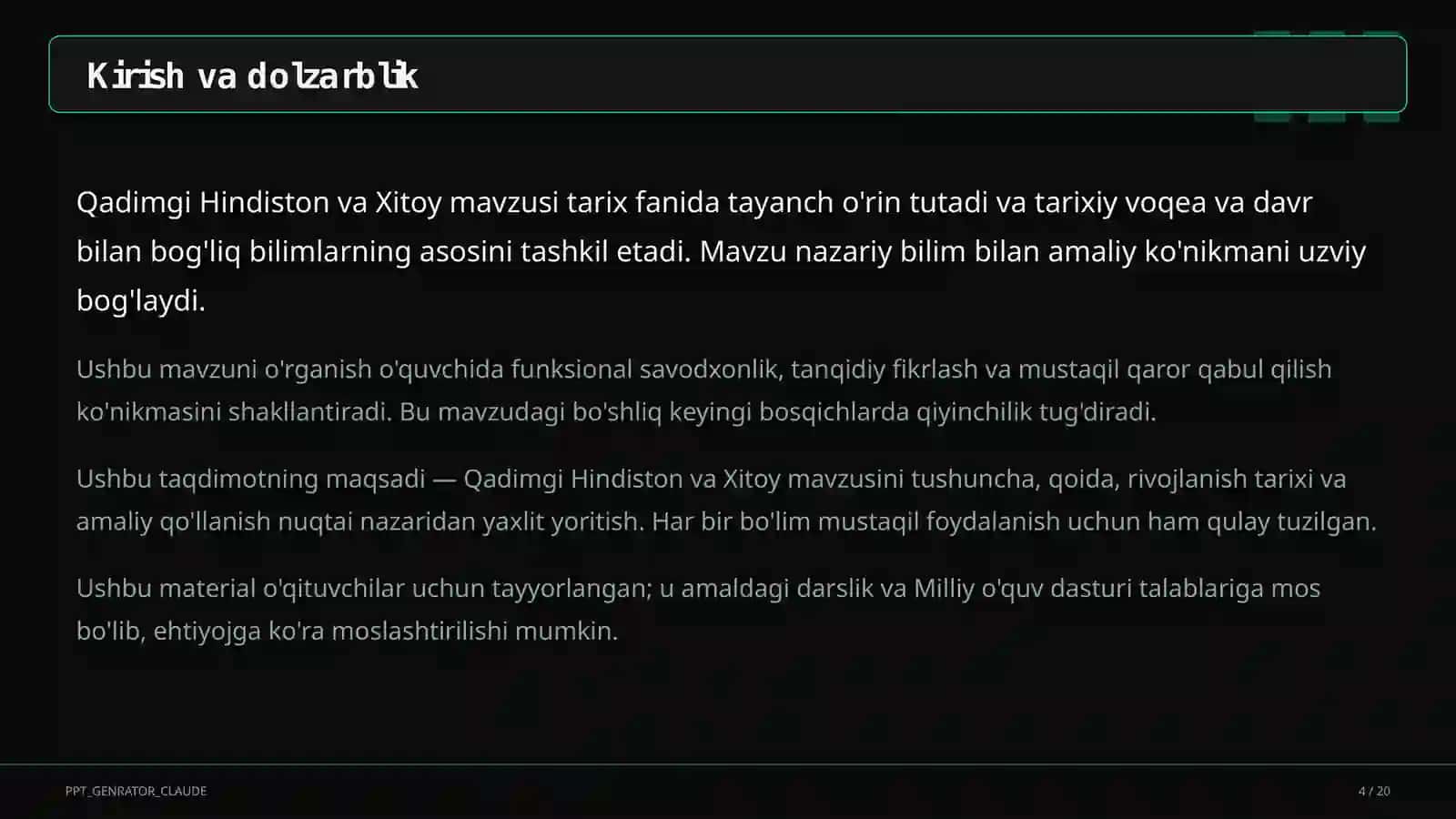 Qadimgi Hindiston va Xitoy (6-sinf) 4