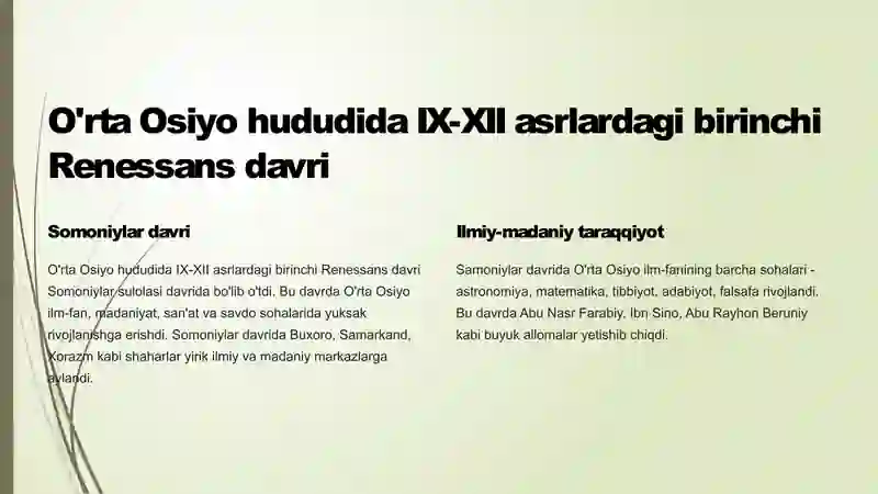 O'zbekiston tarixida Renessans davrlari. 4