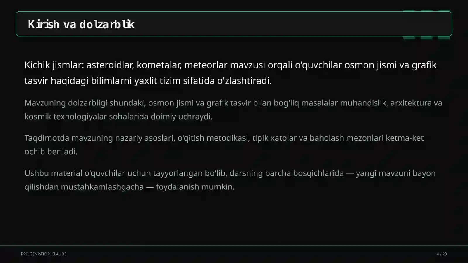 Astronomiya va chizmachilik (8–11) 4