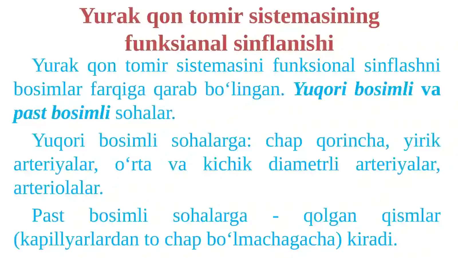 Mavzu:Yurakning gemodinamik vazifasi. Yurak mushaklarini fiziologik xossalari. 4
