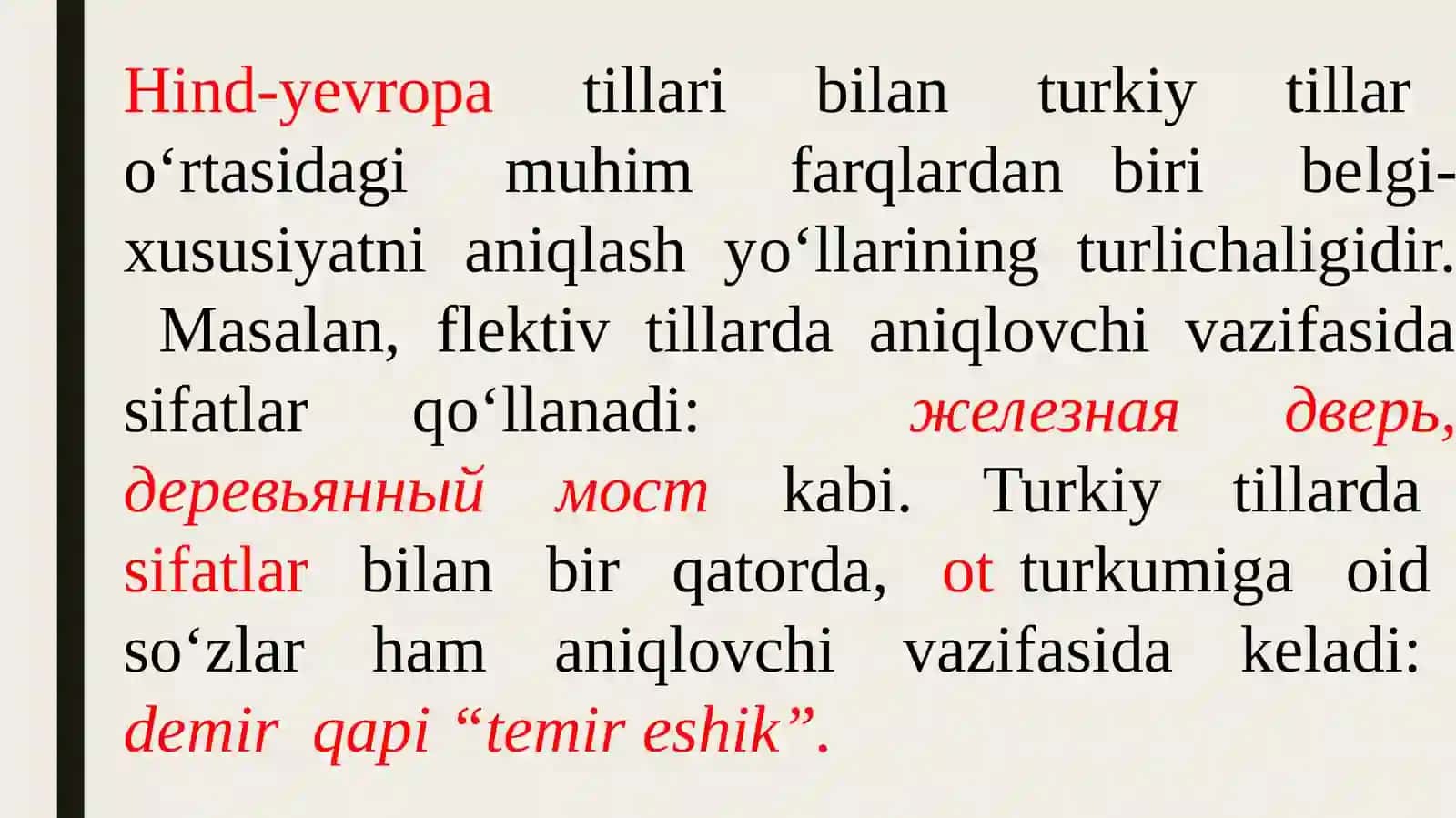Turkiy tillarda sifat, son, olmosh turkumlari 4