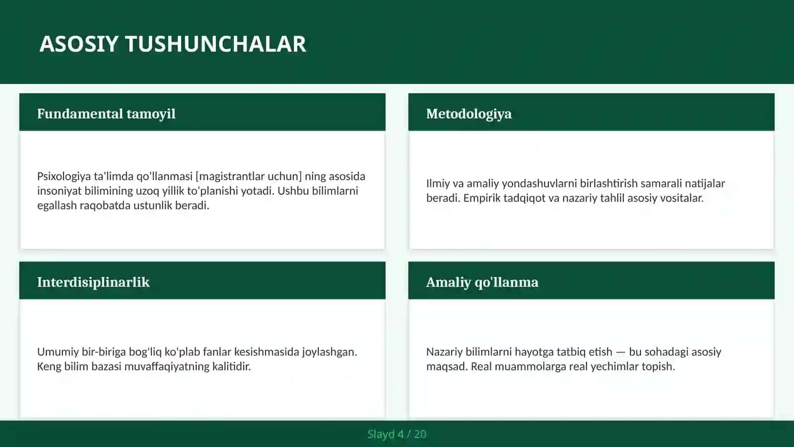 Psixologiya ta'limda qo'llanmasi [magistrantlar uchun] 4