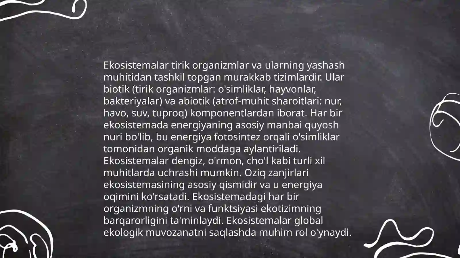 Ekologik tizimlar va ularning xususiyatlari 4