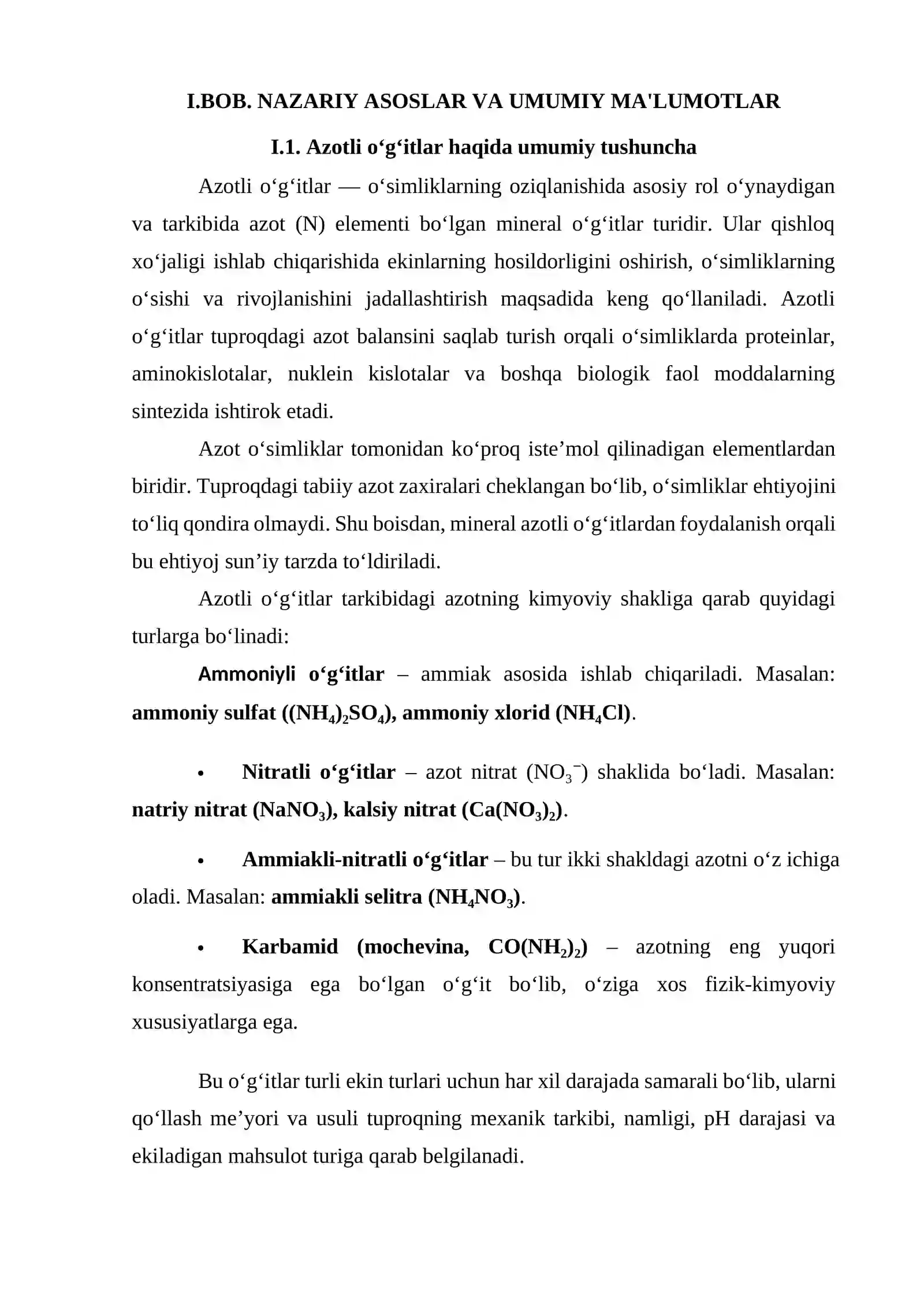 AZOTLI MINERAL O'G'ITLAR ISHLAB CHIQARISH TEXNOLOGIYASI 4