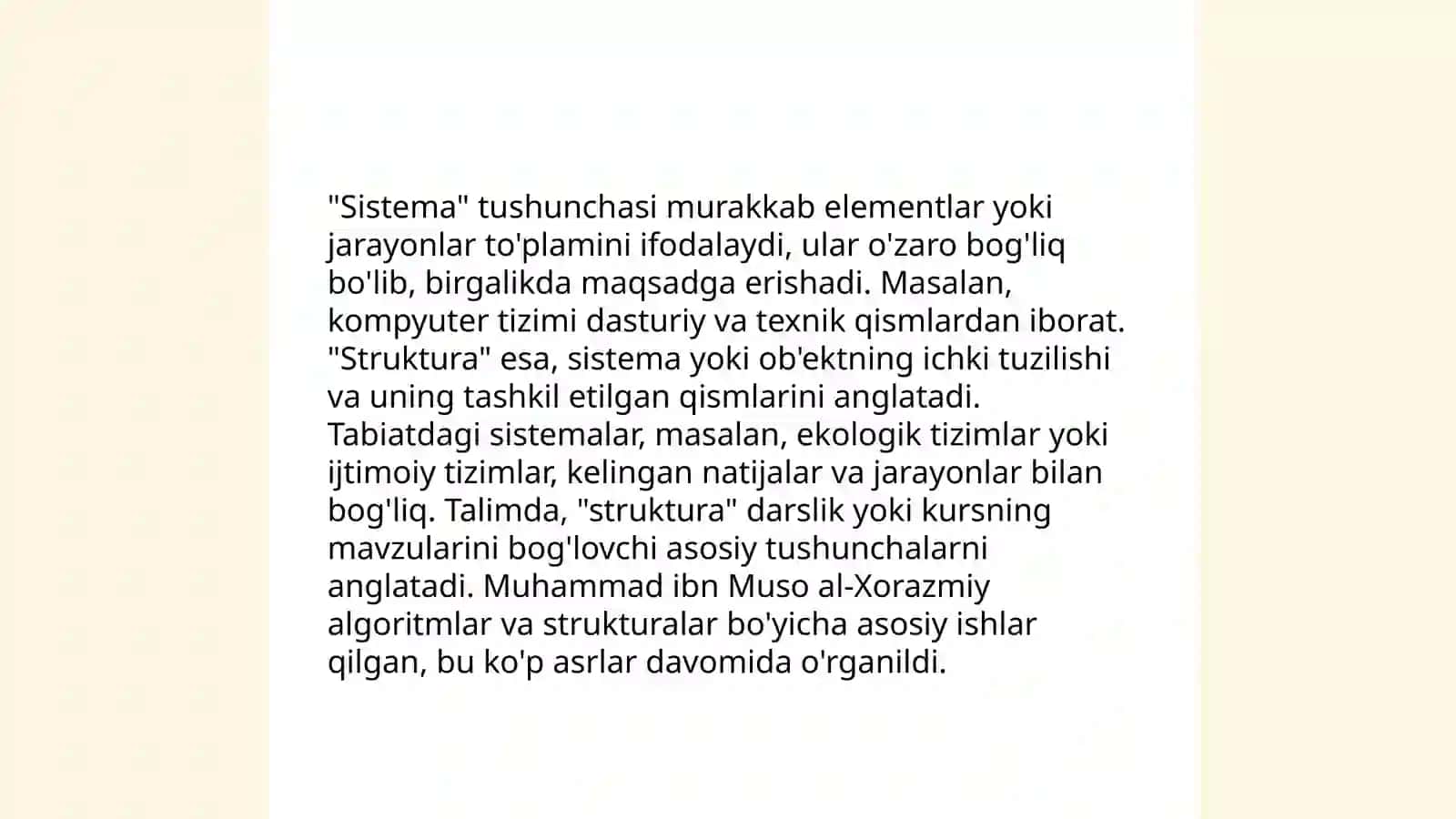 Tilning sistema ekanligi. Sistema va struktura. Til sistemasining ichki tuzilishi xususiyati. Fonetika va fonologiyaga oid g'oyalar. Rus va chet el fonologik maktablari. O'zbek(rus) tilshunsoligida fonetika va fonologiya 4