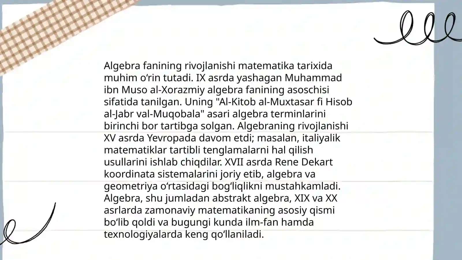 Muhamad al-Xorazmiyning tabiiy-ilmiy qarashlari 4