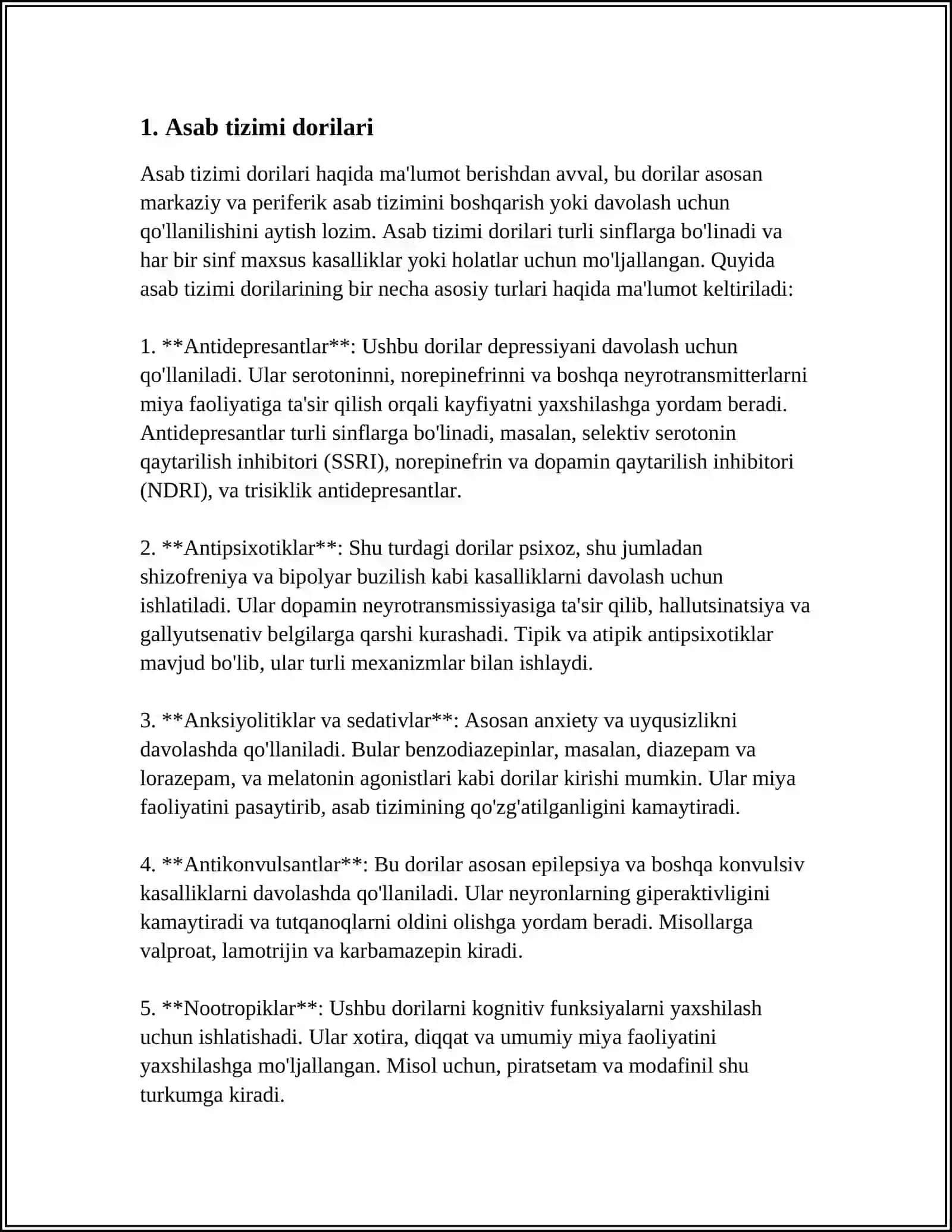 HAYVONLARDA FIZIOLOGIK TIZIMLARGA TASIR ETUVCHI HOZIRGI KUNDA QOʻLLANILAYOTGAN DORI MODDALAR FARMAKALOGIYASI 4