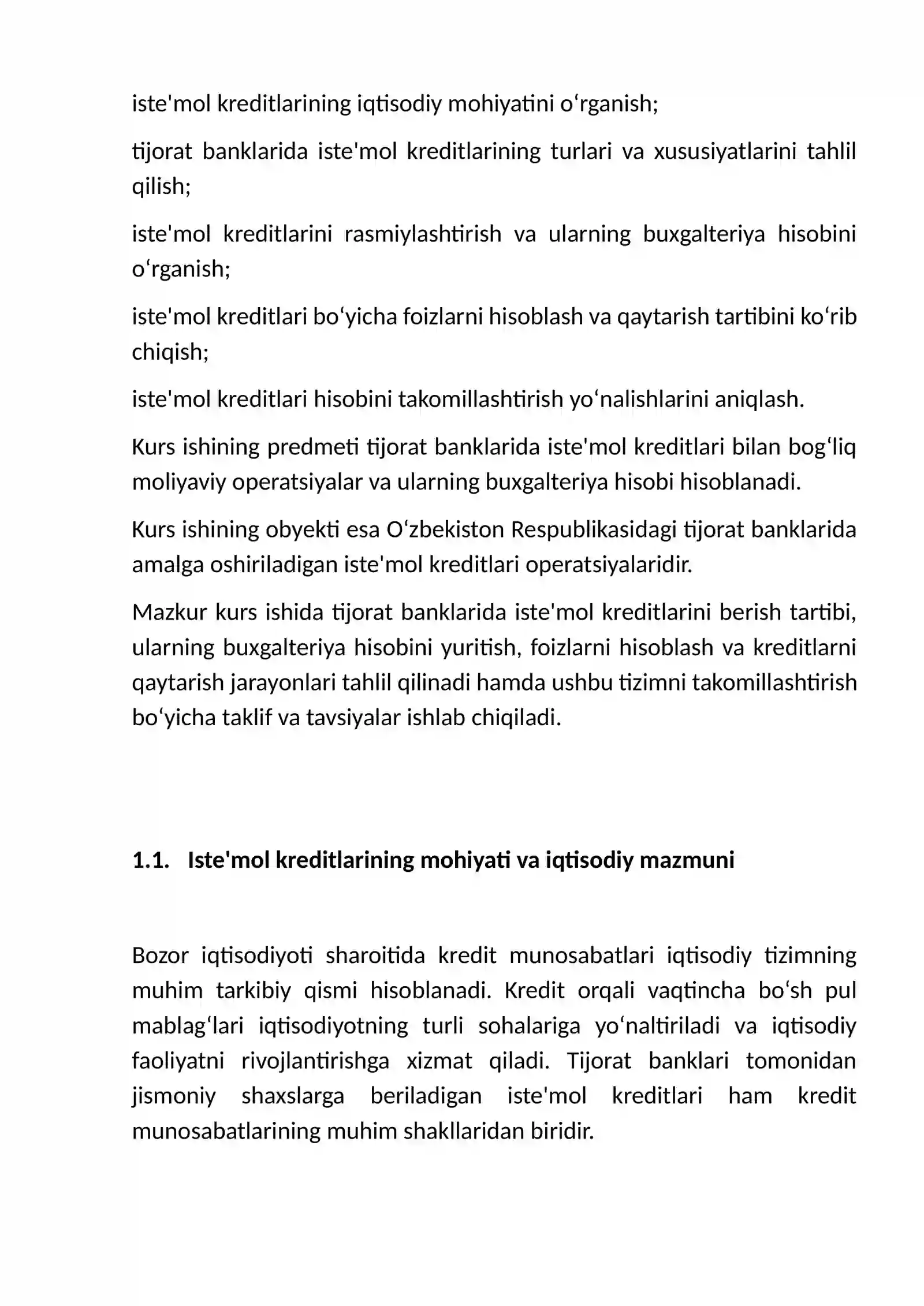 TIJORAT BANKLARIDA ISTE'MOL KREDITLARI HISOBI 4