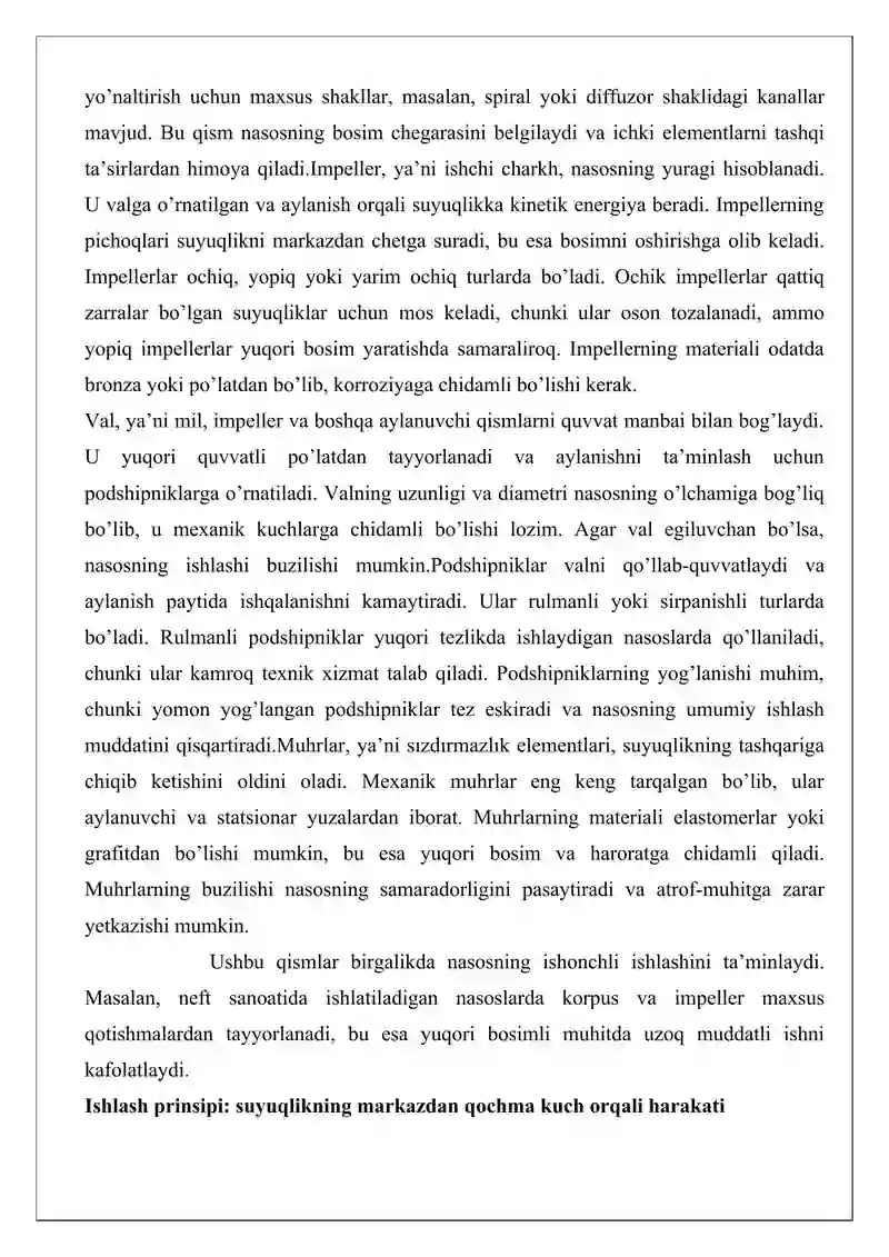 Markazdan qochma nasoslar 4