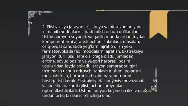 Tuxum sarigʻidan fermentlar olish ekstraksiyasi 4