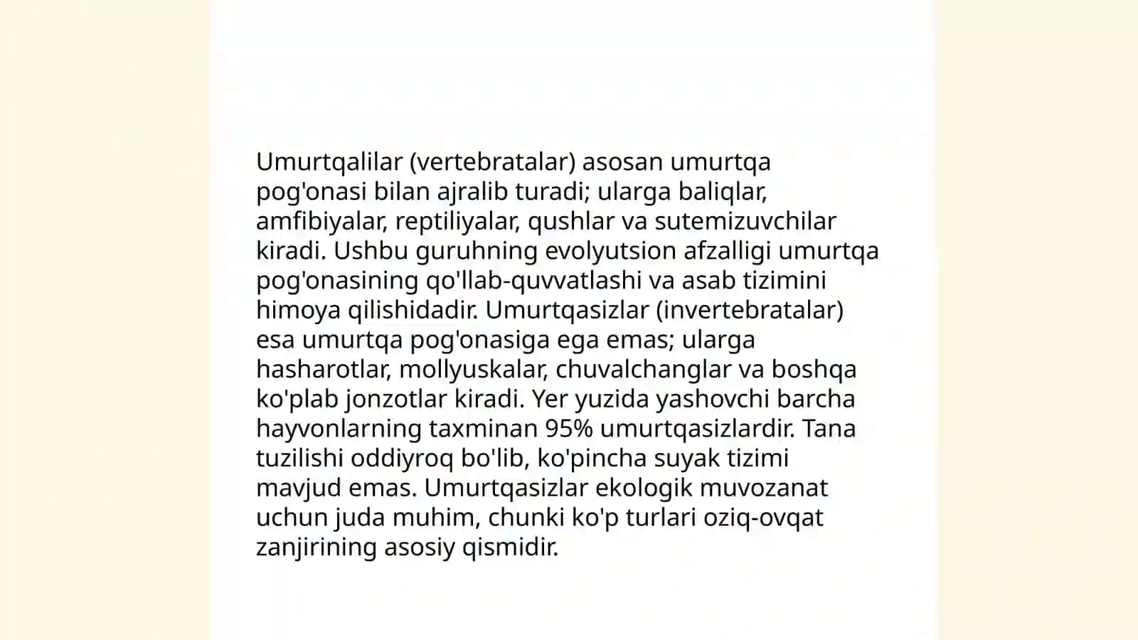 Umurtqalilarning muhim belgilari va ularning biologik ahamiyati 4