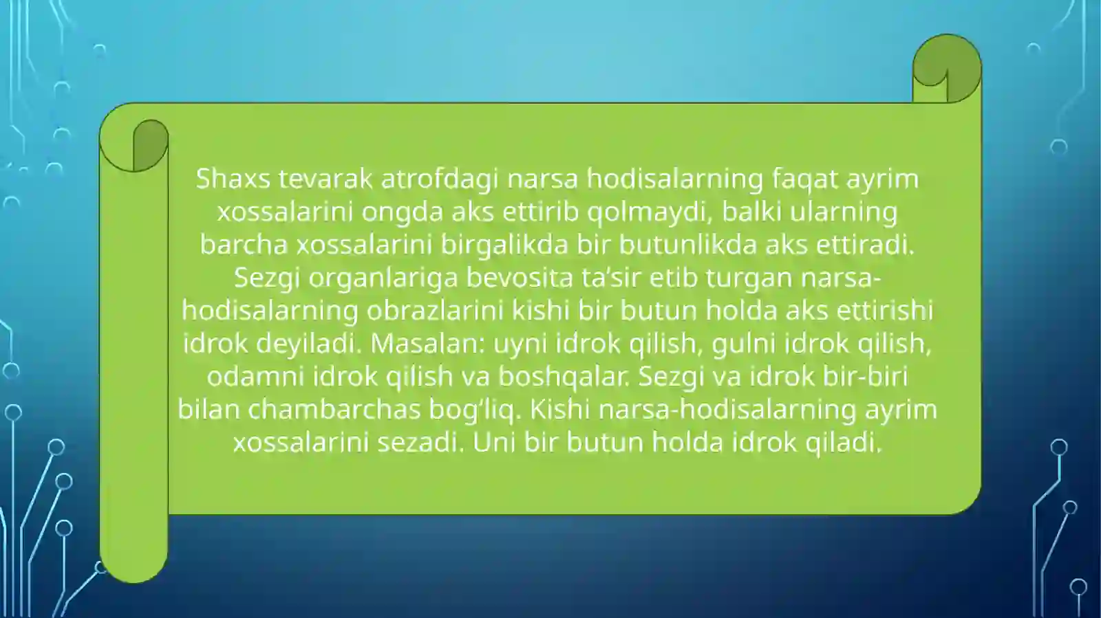 IDROK VA UNING QONUNIYATLARI 4
