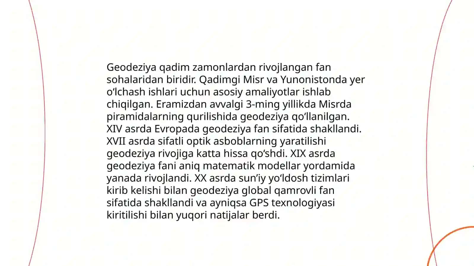 Geodeziya fanining mustaqil fanlarga boʻlinishi va boshqa fanlar bilan aloqasi 4