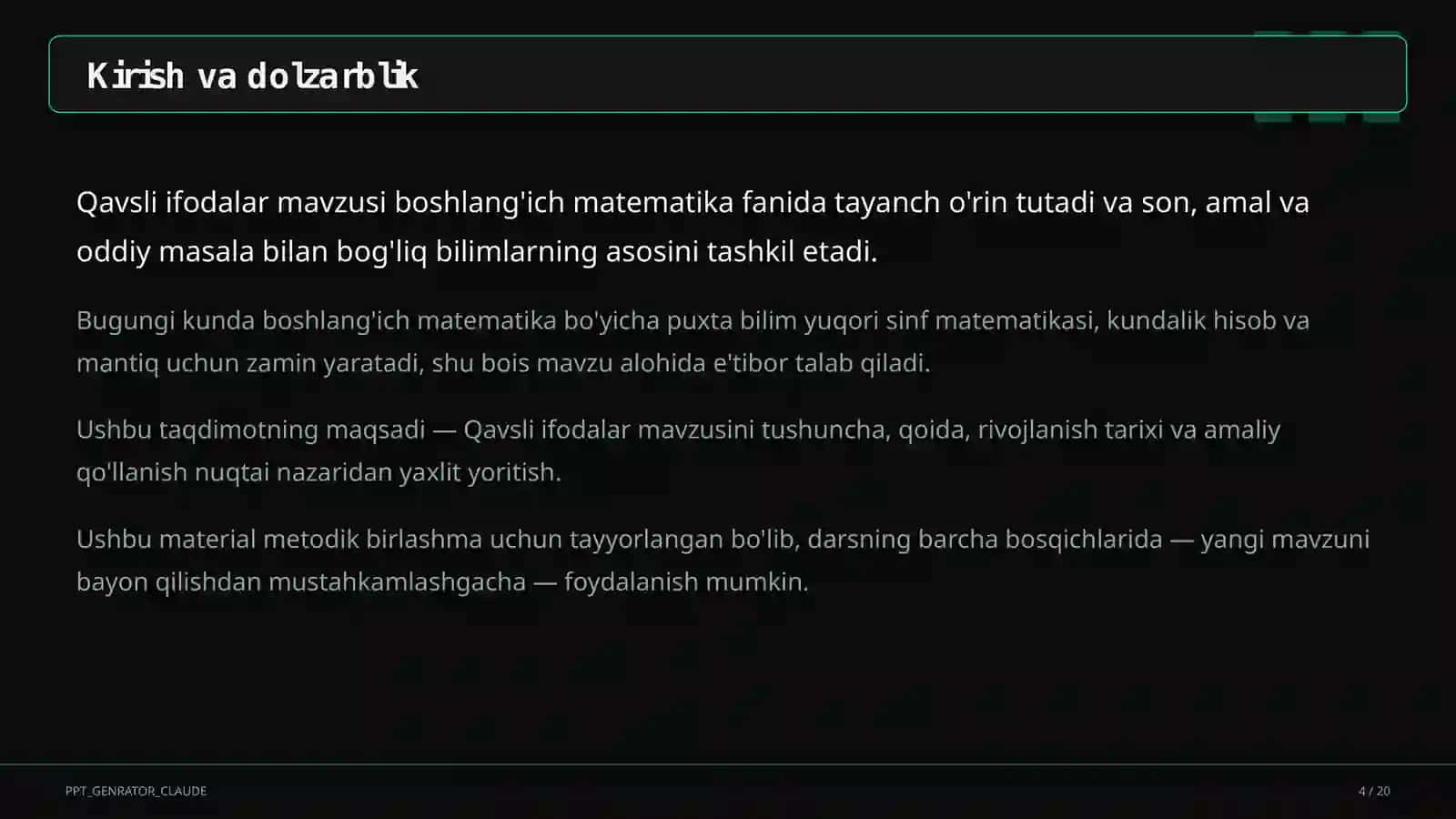 Qavsli ifodalar (2-sinf) 4