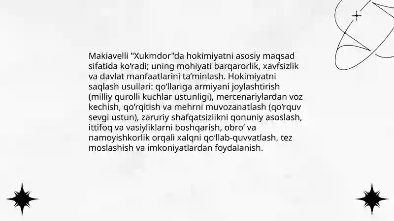 Makiavellining "Xukmdor" asari 4