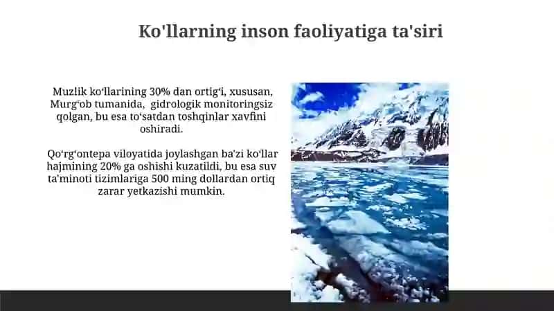 Pomir togʻ tizmasidagi Oʻrta Osiyo toʻgʻon koʻllari 4