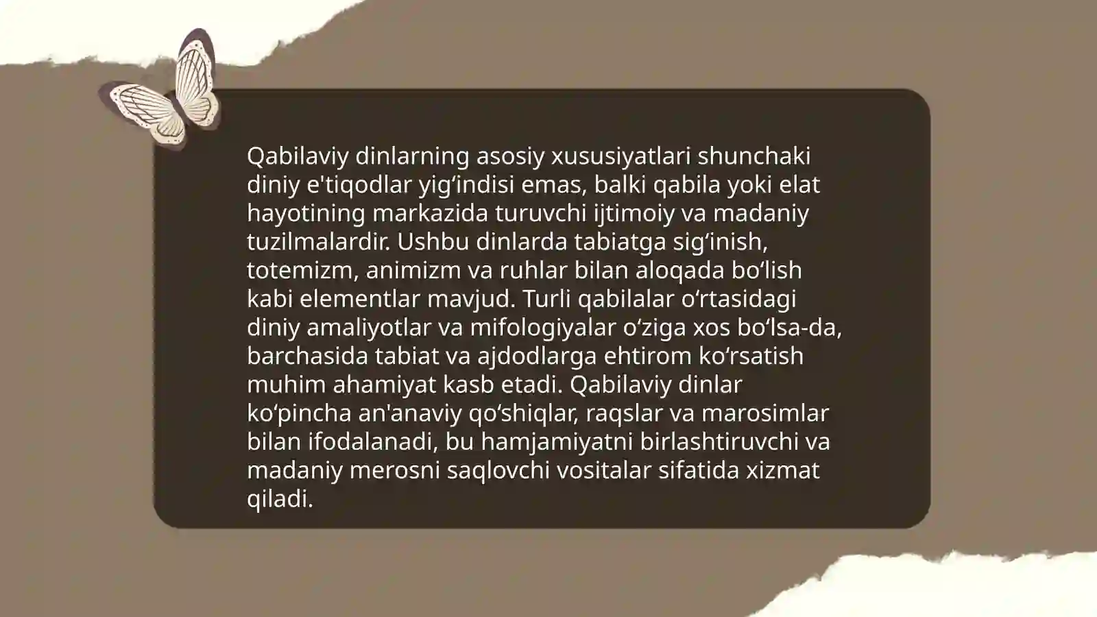 Urug‘ - qabilaviy dinlar 4