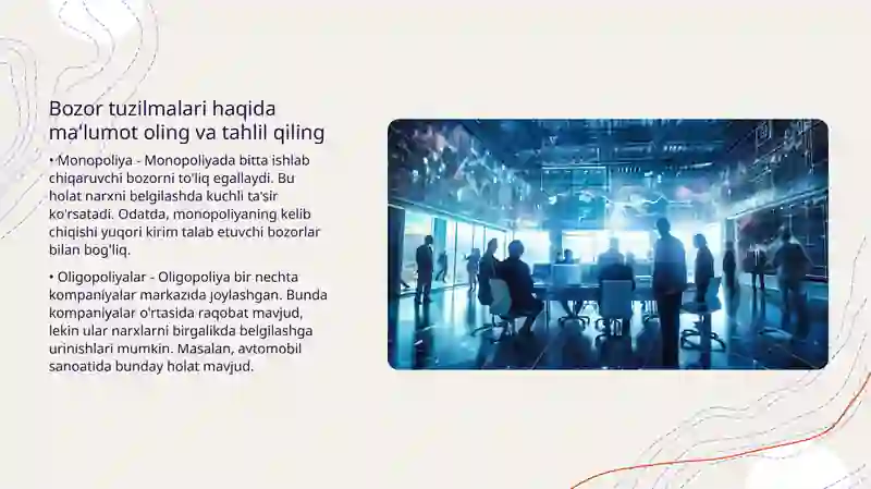 Yangi investitsiyalar va bozor tuzilmalari 4