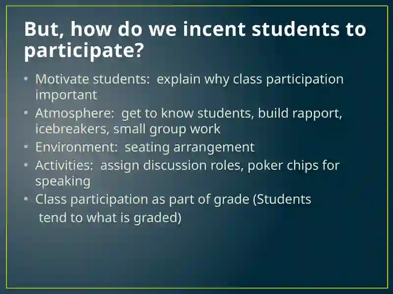 Class Participation: Developing Self-Assessment in Students 4