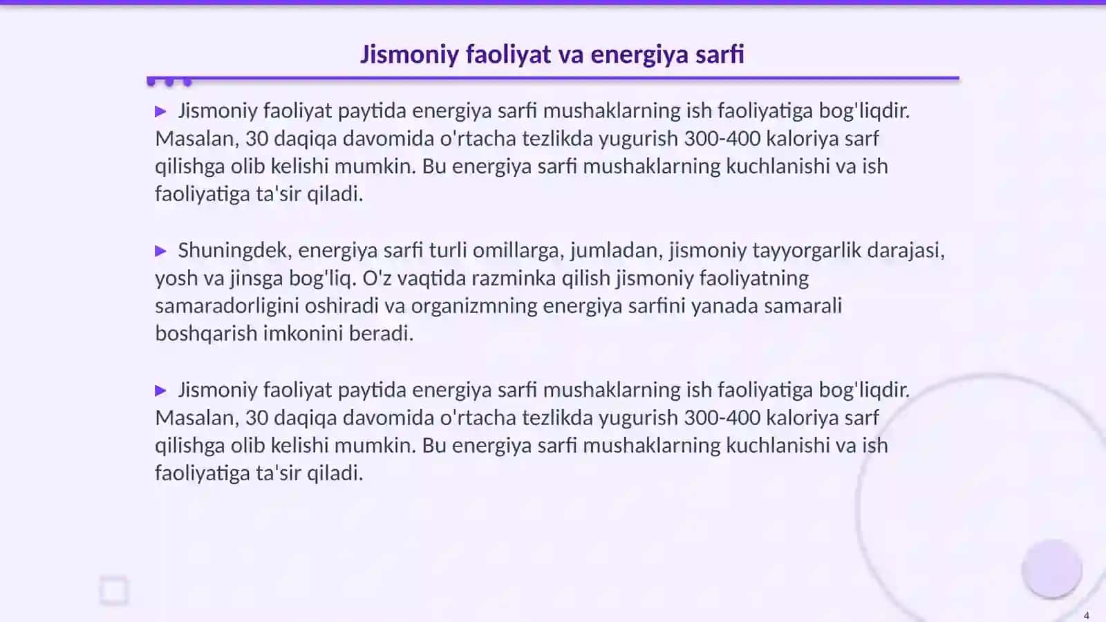 Razminkaning fiziologik asoslari 4