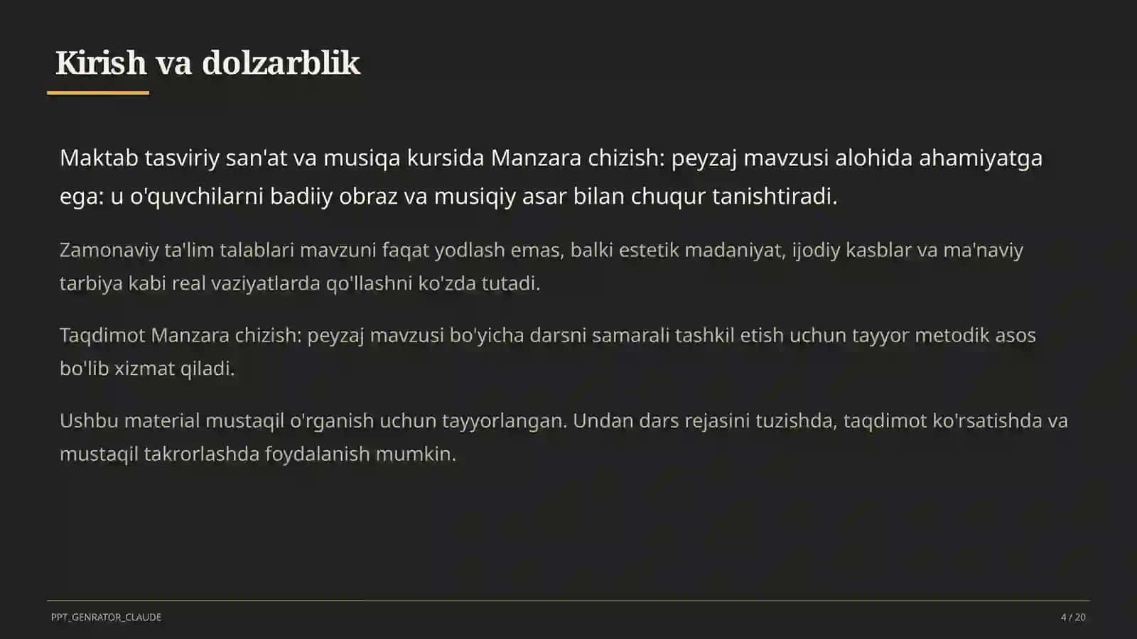 Manzara chizish: peyzaj (3-sinf) 4