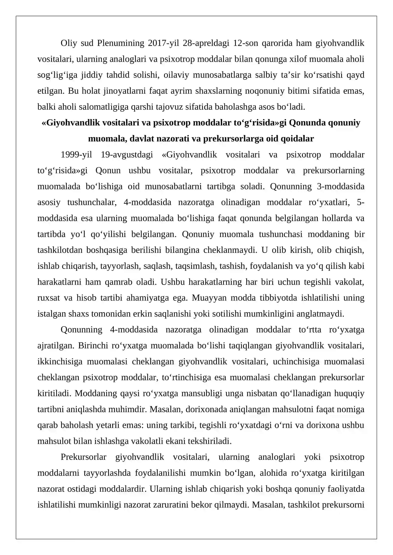 Giyohvandlik vositalari va psixotrop moddalar bilan qonunga xilof ravishda muomala qilishdan iborat jinoyatlar 4
