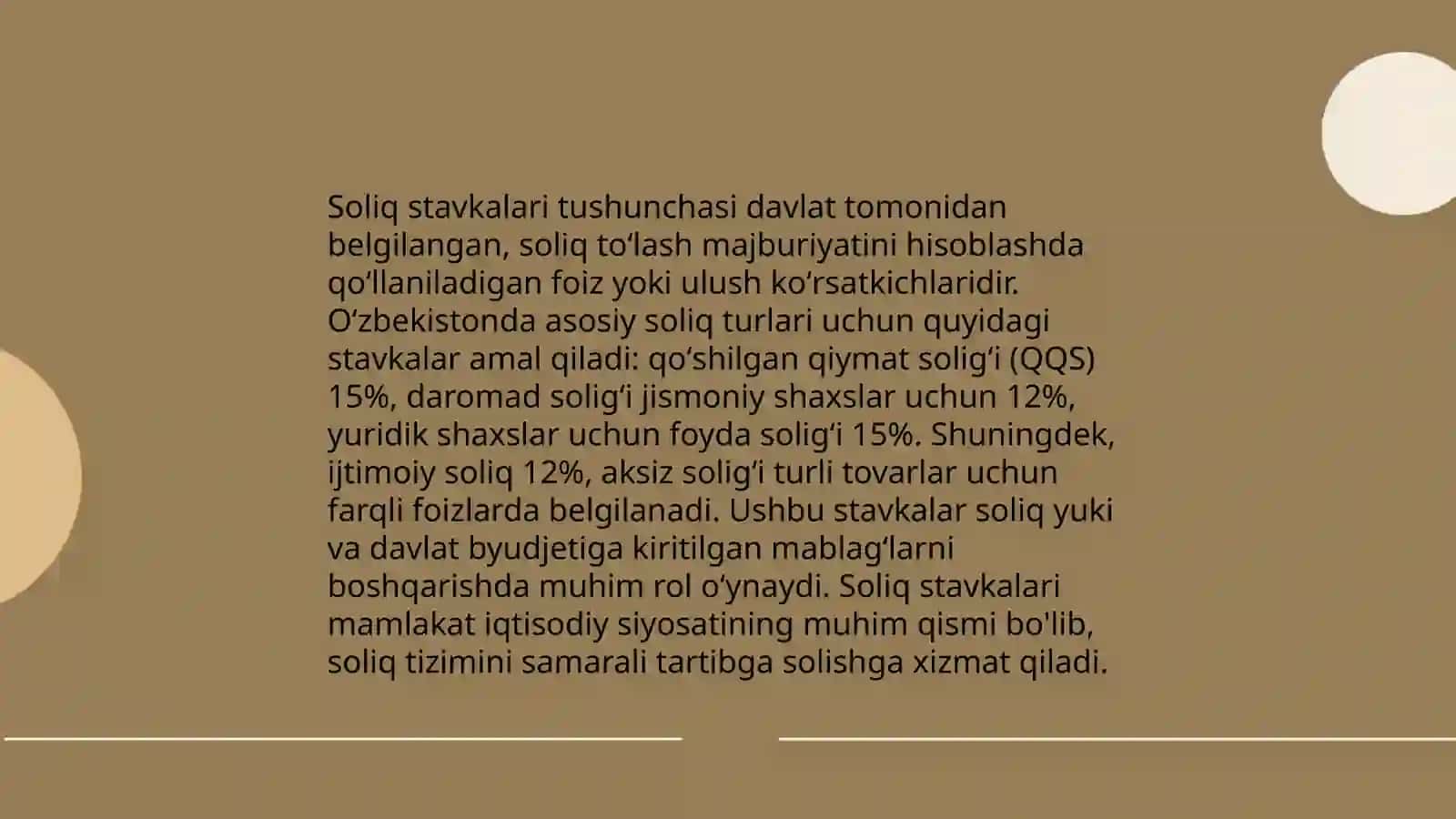 Soliq stavkalari, ularning turlari va tabaqalashtirish mezonlari 4