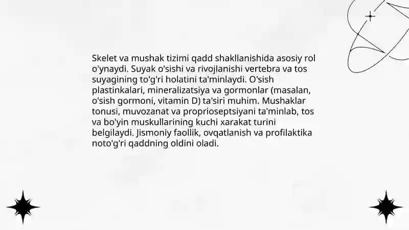 Bolalarda qaddi qomatning shakllanishi va kamchiliklari 4