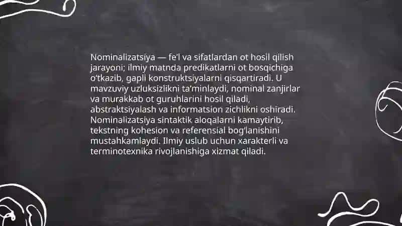 Ilmiy matnda so'zlarning o'zaro munosabatga kirish xususiyatlari 4