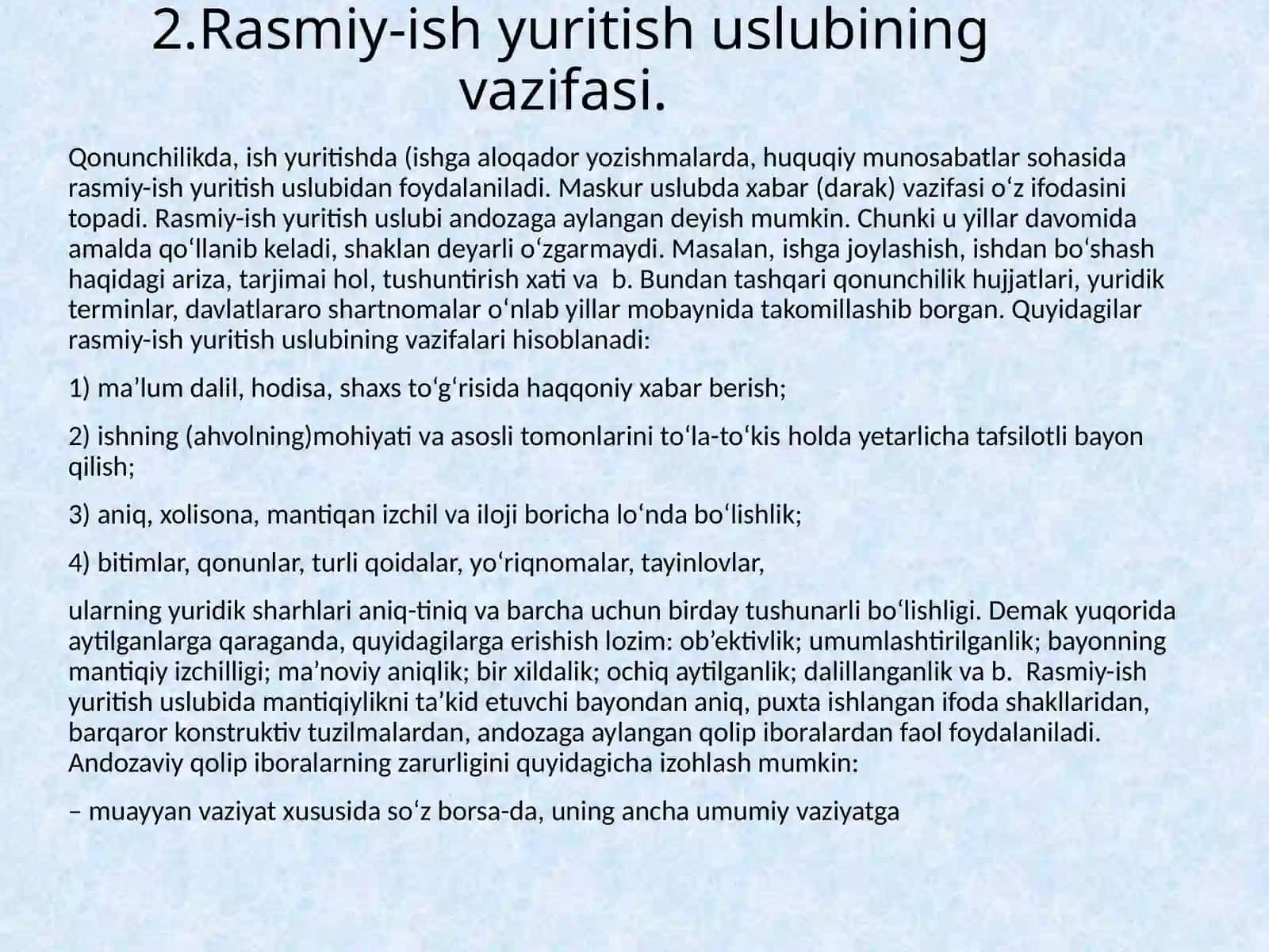 Rasmiy-ish yuritish uslubi 4