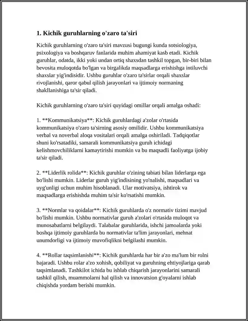 Kichik Guruhlar Psixologiyasi 4