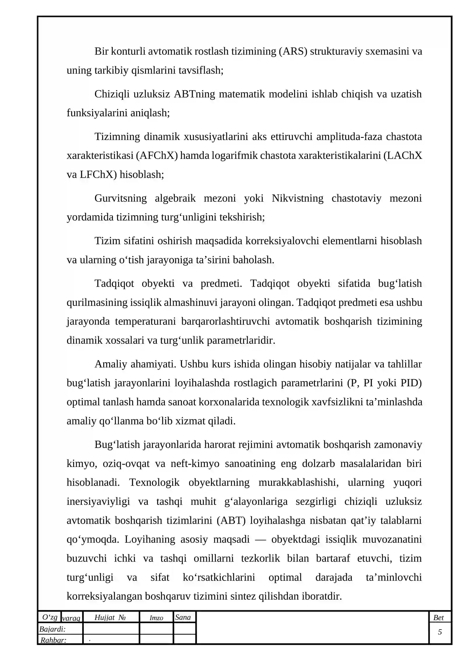 Bug‘latgichda temperaturani ABTning turg‘unligini tahlil qilish 4