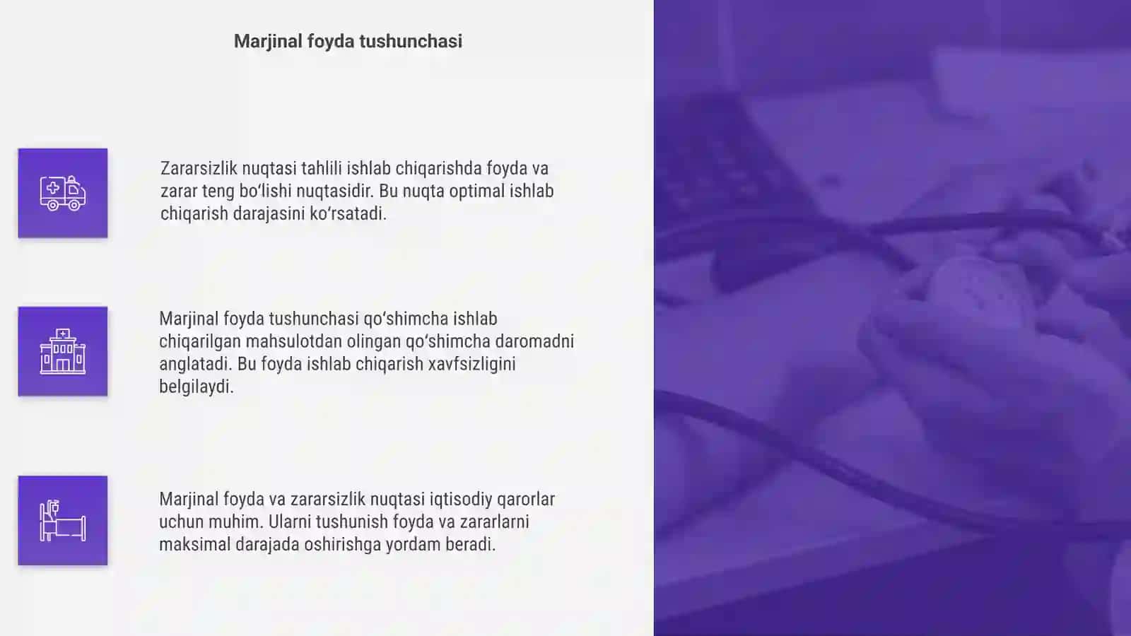 Zararsizlik nuqtasi tahlili va marjinal foyda 4
