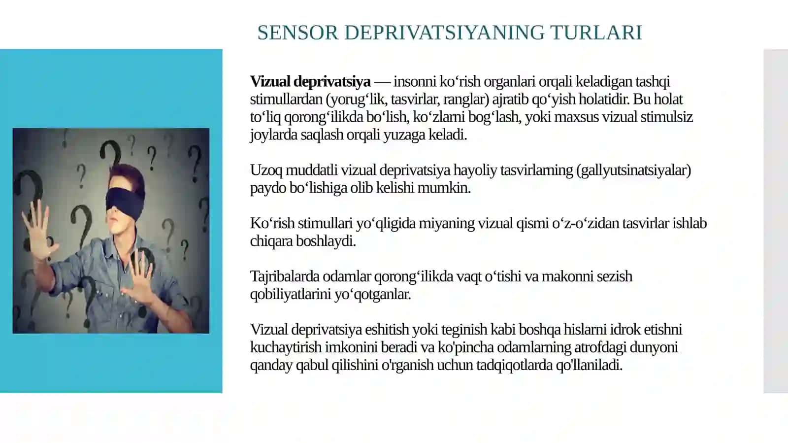 SENSOR DEPRIVATSIYA 4